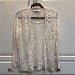 LOFT - Open Sheer Cardigan Winter White